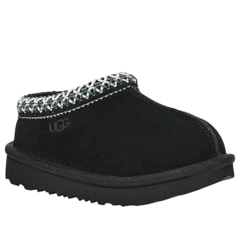 UGG Tasman II 1019066T-BLK Slippers Toddler 11 Black Suede Slip-On Shoes RHS8949